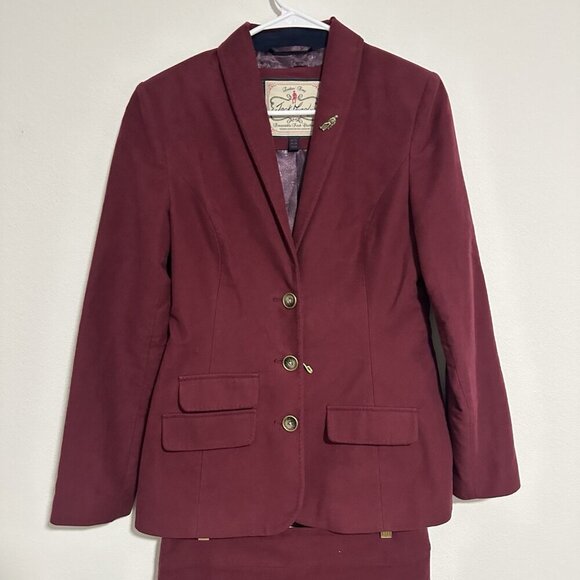Jack‎ Murphy Maroon Blazer Skirt Set Womens Size 8 Made In Ireland School Girl - Picture 2 of 16